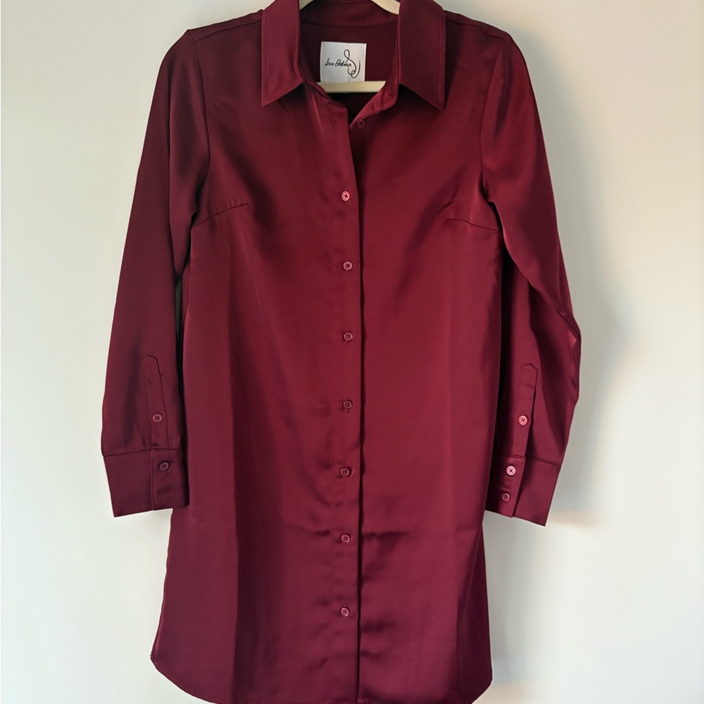 NWOT Women’s Gorgeous Sam Edelman Burgundy Button-Up Shirt Dress - SIZE 6